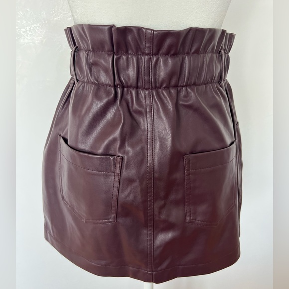 Zara Woman Vegan Leather High Rise Skirt - Picture 4 of 6